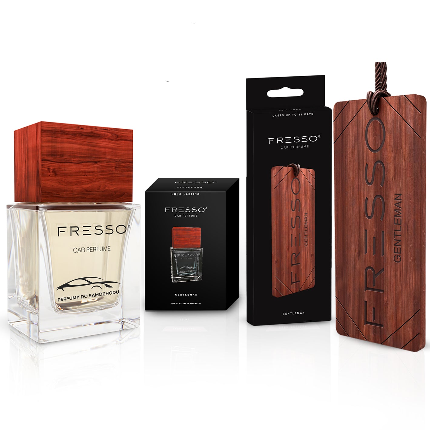 Zestaw Gentleman Drewniana Zawieszka + Perfumy 50 ml
